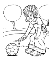 A coloring page of lazy town